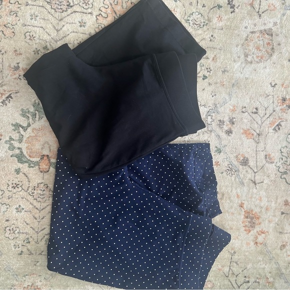 Lands' End Womens Shore Stretch Knit Capri Navy Polka Dot/ Black (2) Size XL - Picture 7 of 11